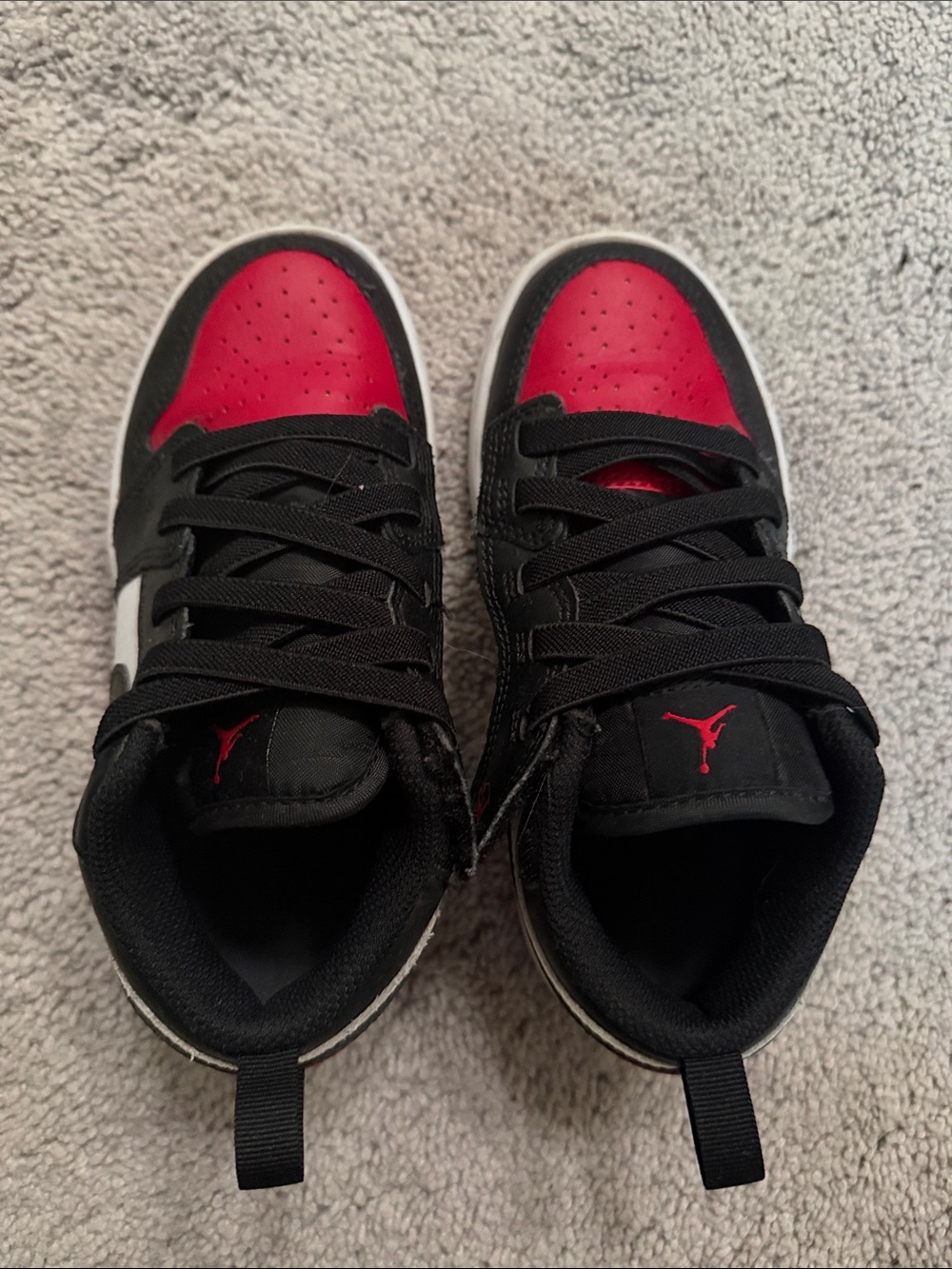 Jordan Kids High-Top Sneakers in Black and Red